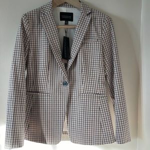 NWT Banana Republic stretch twill long and lean blazer pink, navy and white